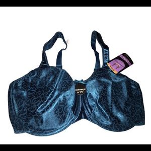 Bali Minimizer Satin Dark Teal Bra 36DD NWT